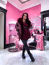 Bordeaux jacket with bordeaux fur "LUX FUR" FL47 PRE-ORDER